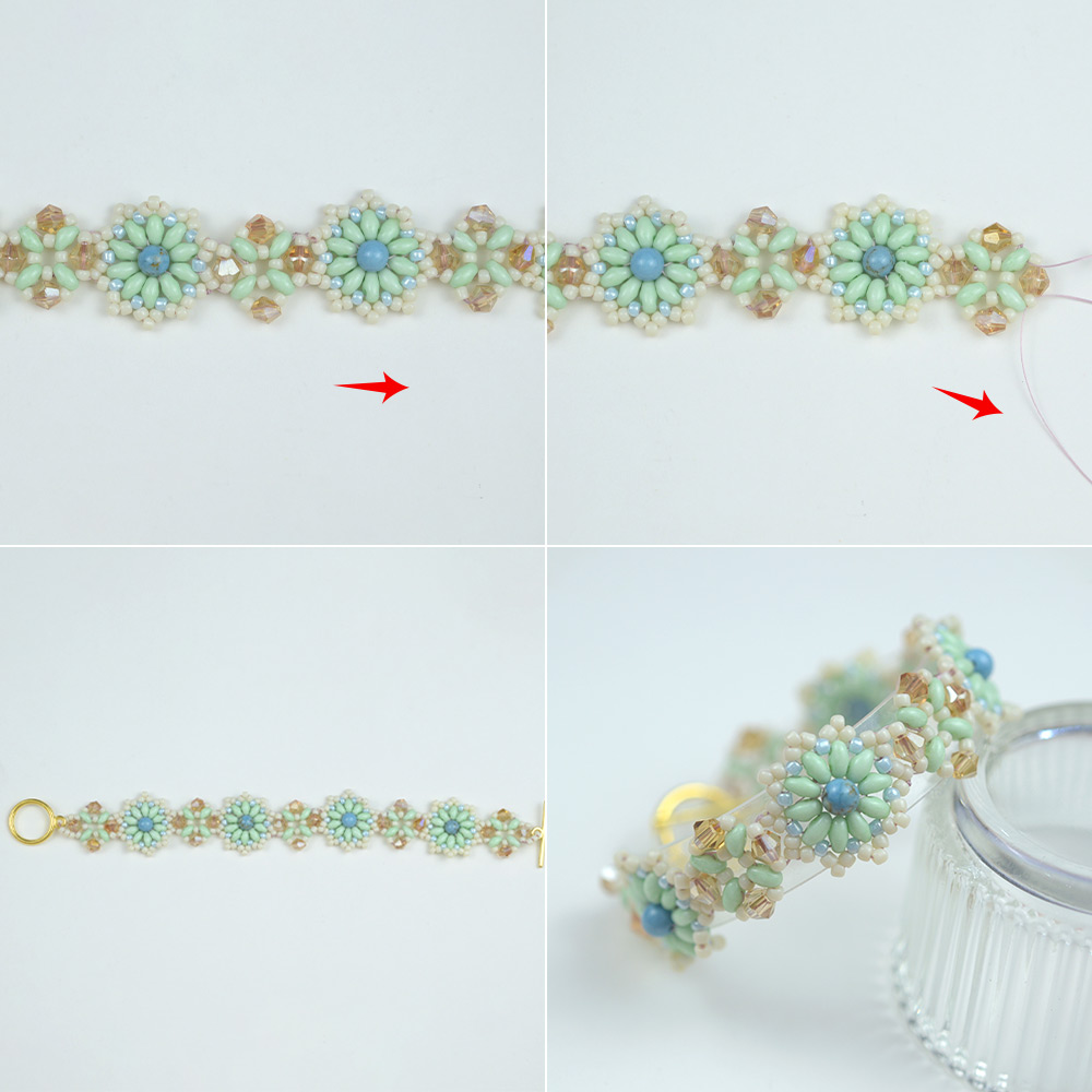Blumenperlenarmband mit Saatperlen-Perlen