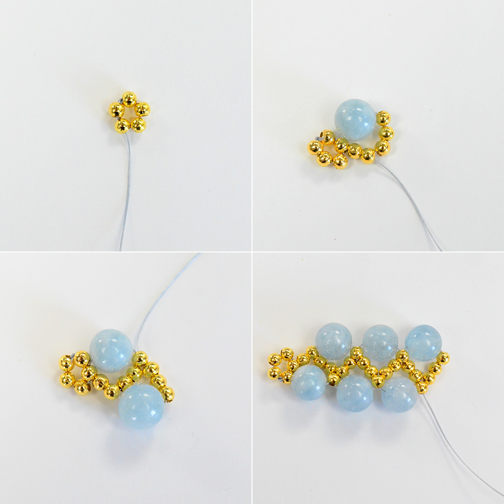 Браслет из бисера с драгоценными камнями и застежкой-тоггл-3