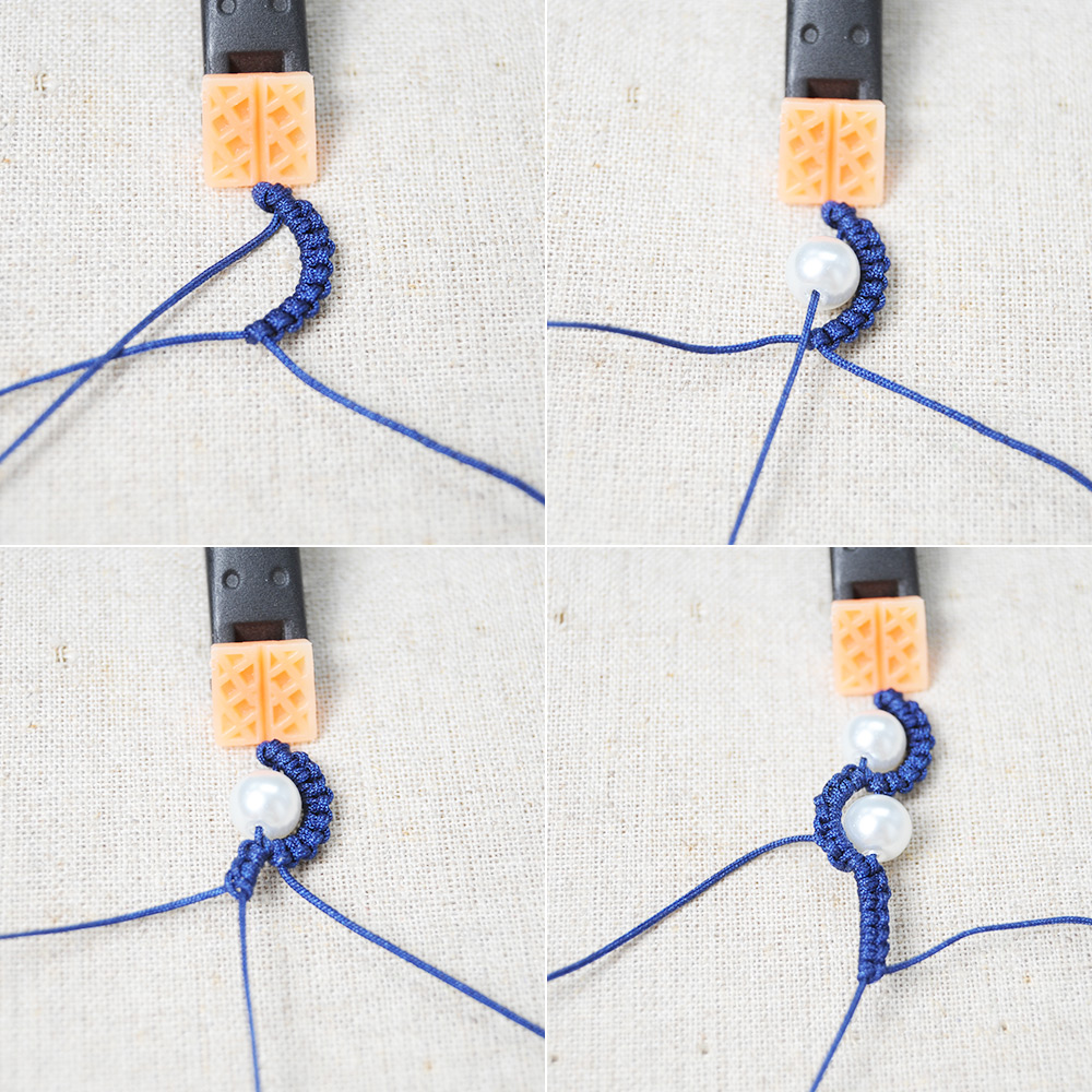 PandaHall Selected руководство по изготовлению браслета из веревки, плетеного жемчугом.-3