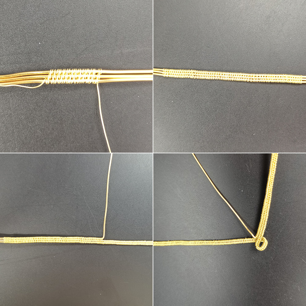 Подвеска в виде тыквы из проволоки с бусинами из драгоценных камней-3