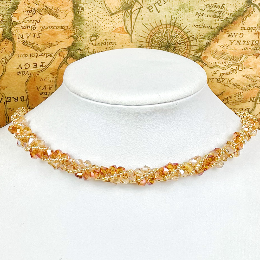 PandaHall Selected идея спирального ожерелья из хрустальных бусин-5