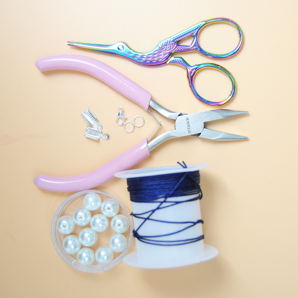 PandaHall Selected руководство по изготовлению браслета из веревки, плетеного жемчугом.-2