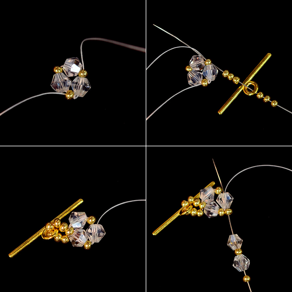 PandaHall Selected мастер-класс по изготовлению граненого браслета из стеклянных бусин.-3