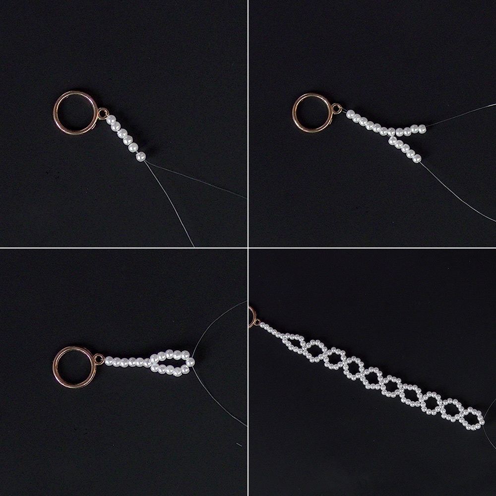 PandaHall Selected идея кружевного браслета из чистого белого стекла с жемчугом и бисером-3