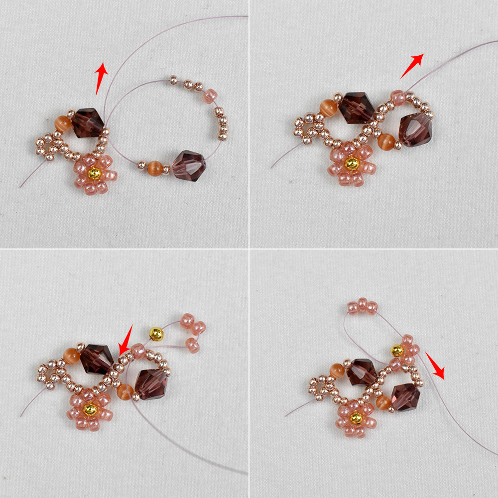 Старинный стеклянный браслет с цветочным узором-4