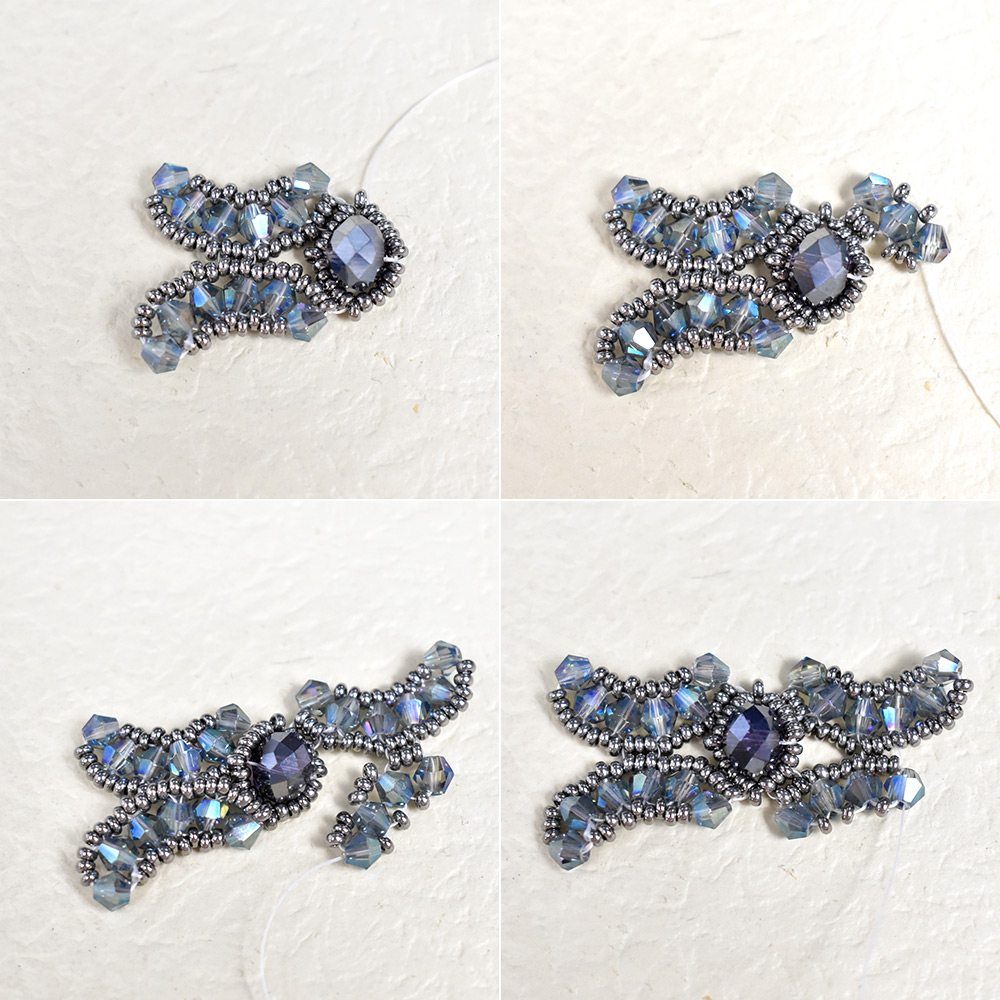 Граненый браслет из стеклянных бусин-5