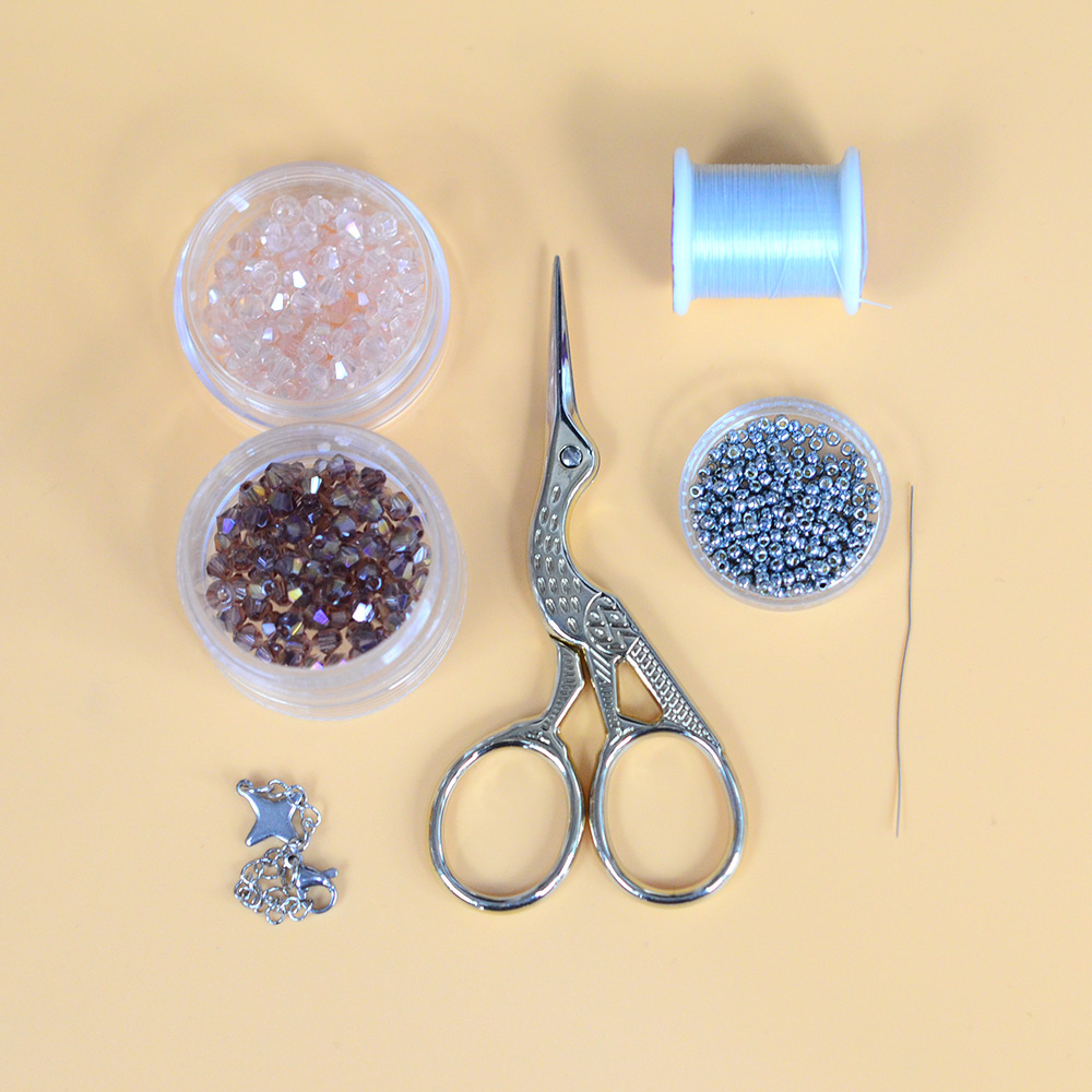 Браслет из стеклянных бусин с удлинителем цепочки-2