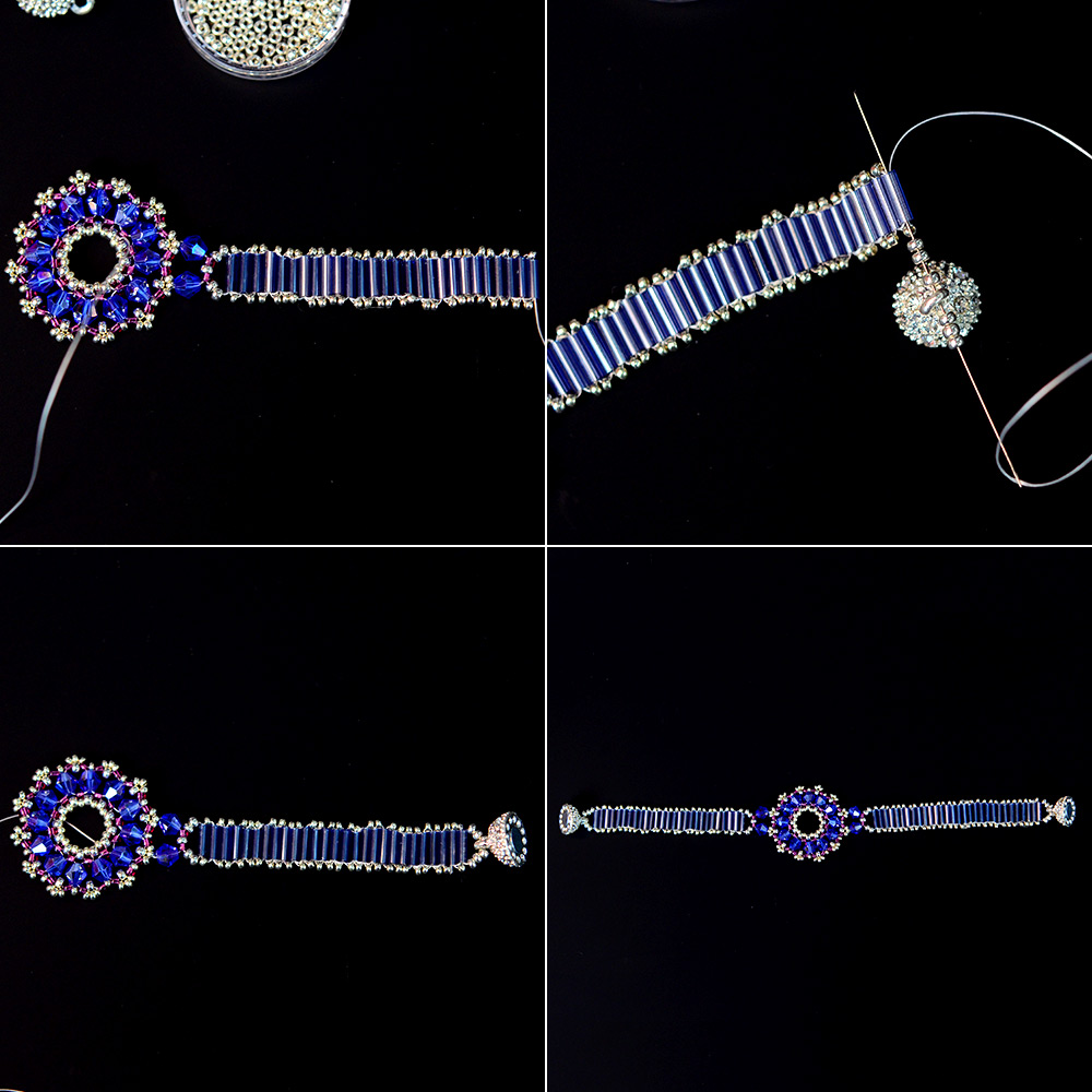 Браслет из стеклянных бусин в форме часов-8